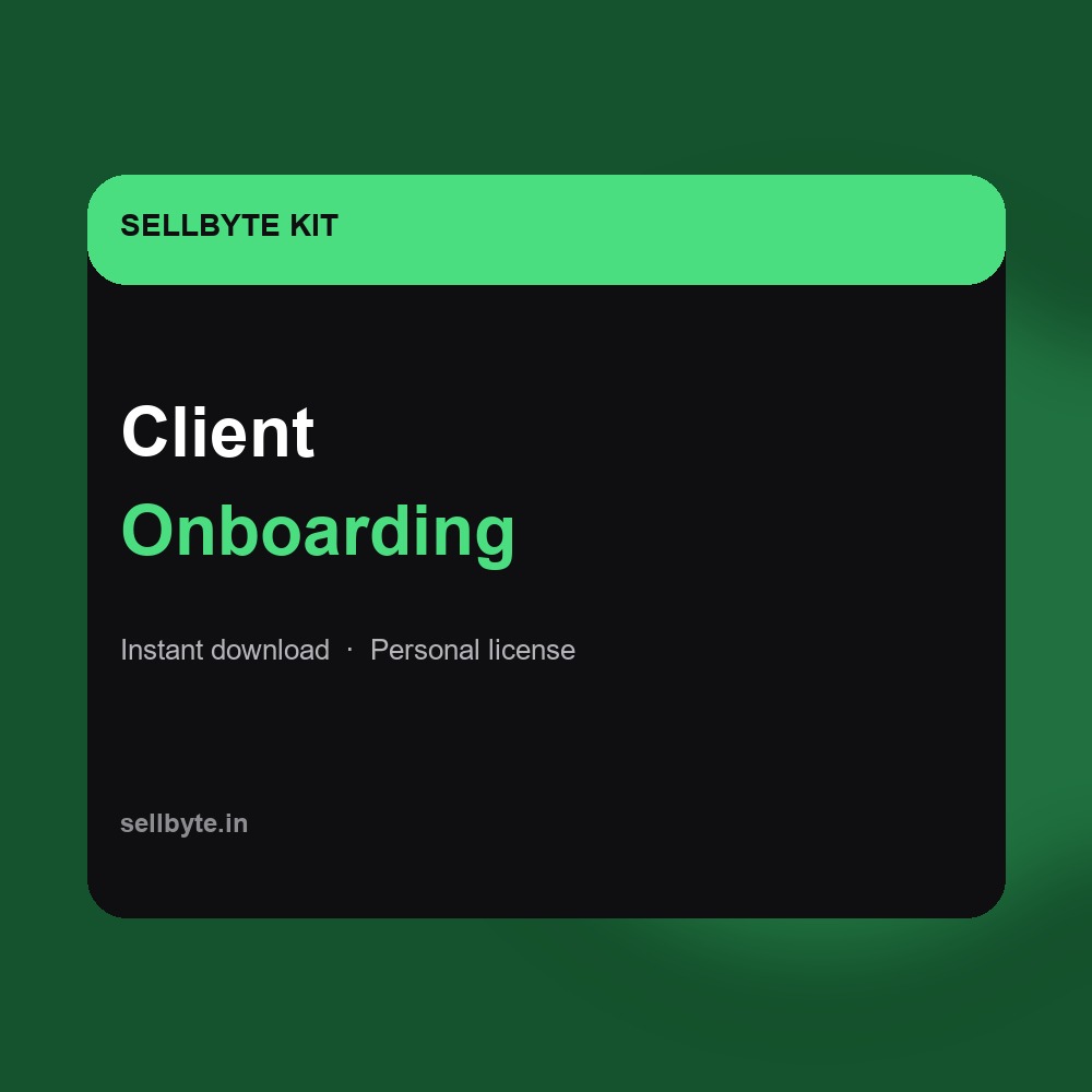 Client Onboarding Toolkit